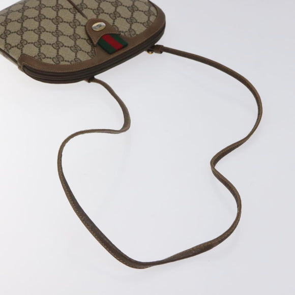 GUCCI GG Supreme Web Sherry Line Bag PVC Beige Gold 904 02 047 Auth BA2977