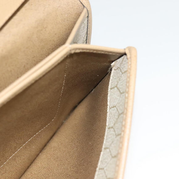 Christian Dior Chain Shoulder Bag Leather Beige Gold Auth BA2983