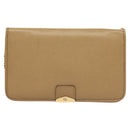 Christian Dior Chain Shoulder Bag Leather Beige Gold Auth BA2983-13