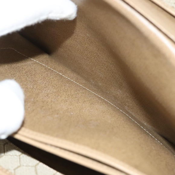 Christian Dior Chain Shoulder Bag Leather Beige Gold Auth BA2983