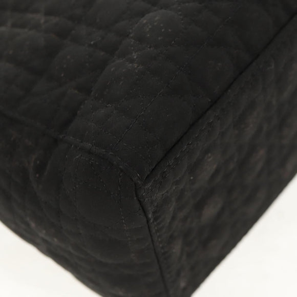 Christian Dior Canage Hand Bag Nylon Black Gold Auth BA2985