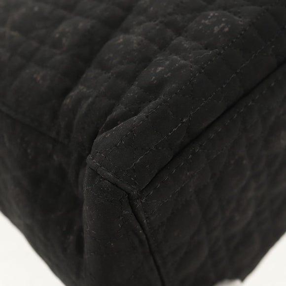 Christian Dior Canage Hand Bag Nylon Black Gold Auth BA2985