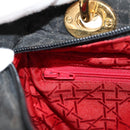 Christian Dior Canage Hand Bag Nylon Black Gold Auth BA2985-21