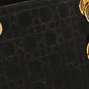 Christian Dior Canage Hand Bag Nylon Black Gold Auth BA2985-6