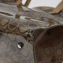 Salvatore Ferragamo Gancini Tote Bag Vinyl Brown Silver Auth BA2989-9