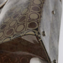 Salvatore Ferragamo Gancini Tote Bag Vinyl Brown Silver Auth BA2989-14
