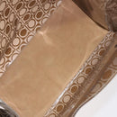 Salvatore Ferragamo Gancini Tote Bag Vinyl Brown Silver Auth BA2989-11