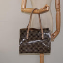 Salvatore Ferragamo Gancini Tote Bag Vinyl Brown Silver Auth BA2989-19