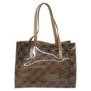 Salvatore Ferragamo Gancini Tote Bag Vinyl Brown Silver Auth BA2989-13