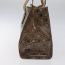 Salvatore Ferragamo Gancini Tote Bag Vinyl Brown Silver Auth BA2989-3
