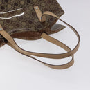 Salvatore Ferragamo Gancini Tote Bag Vinyl Brown Silver Auth BA2989-7