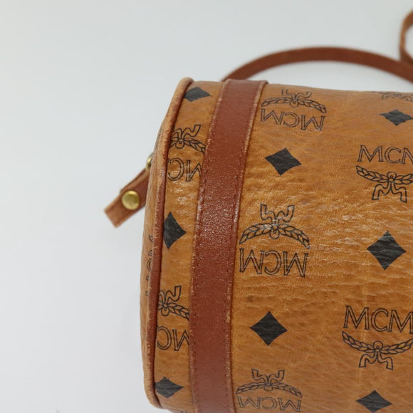 MCM Logogram Vicetos Shoulder Bag PVC Leather Brown Gold Auth BA2990
