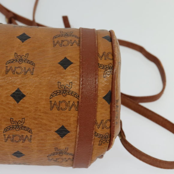 MCM Logogram Vicetos Shoulder Bag PVC Leather Brown Gold Auth BA2990