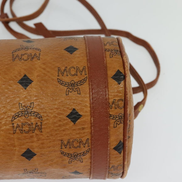 MCM Logogram Vicetos Shoulder Bag PVC Leather Brown Gold Auth BA2990