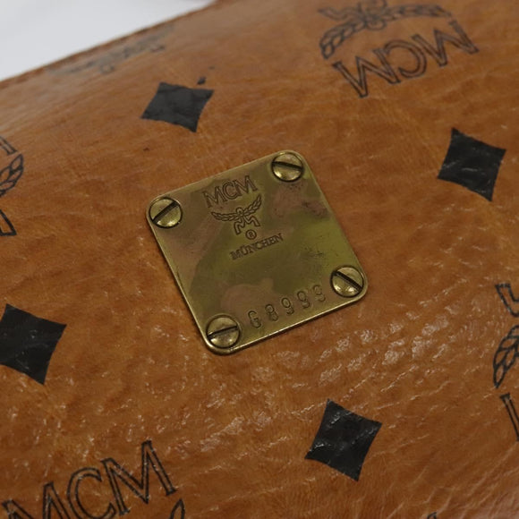 MCM Logogram Vicetos Shoulder Bag PVC Leather Brown Gold Auth BA2990