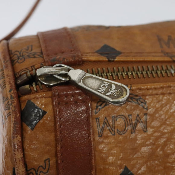 MCM Logogram Vicetos Shoulder Bag PVC Leather Brown Gold Auth BA2990