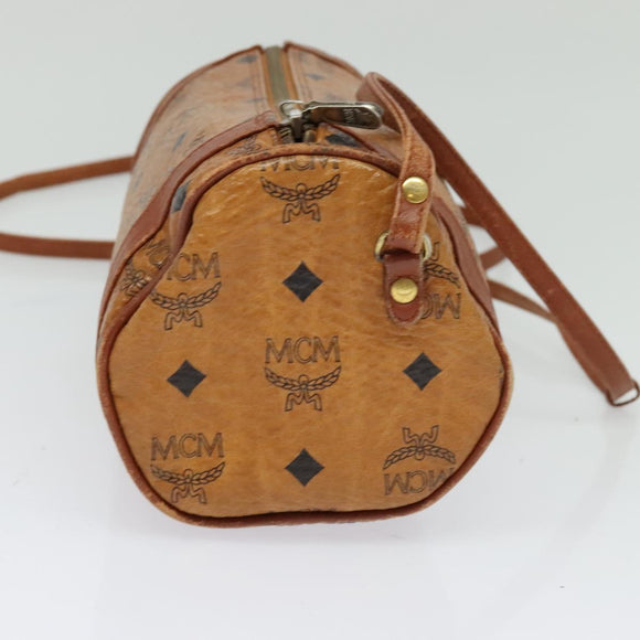 MCM Logogram Vicetos Shoulder Bag PVC Leather Brown Gold Auth BA2990