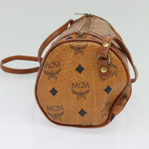 MCM Logogram Vicetos Shoulder Bag PVC Leather Brown Gold Auth BA2990