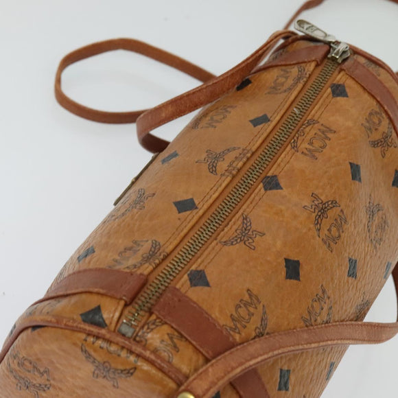 MCM Logogram Vicetos Shoulder Bag PVC Leather Brown Gold Auth BA2990