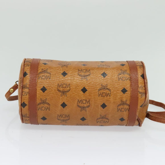 MCM Logogram Vicetos Shoulder Bag PVC Leather Brown Gold Auth BA2990