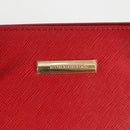 BURBERRY Hand Bag Leather Red Gold Auth BA2993V-14