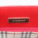 BURBERRY Hand Bag Leather Red Gold Auth BA2993V-15