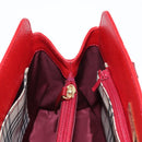 BURBERRY Hand Bag Leather Red Gold Auth BA2993V-18