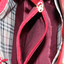 BURBERRY Hand Bag Leather Red Gold Auth BA2993V-20
