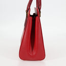 BURBERRY Hand Bag Leather Red Gold Auth BA2993V-4