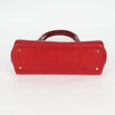 BURBERRY Hand Bag Leather Red Gold Auth BA2993V-9