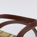 BURBERRY Nova Check Hand Bag PVC Beige Gold Auth BA2995V-8