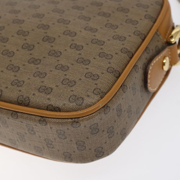 GUCCI Micro GG Supreme Shoulder Bag PVC Beige Gold 007 904 0095 Auth BA3014