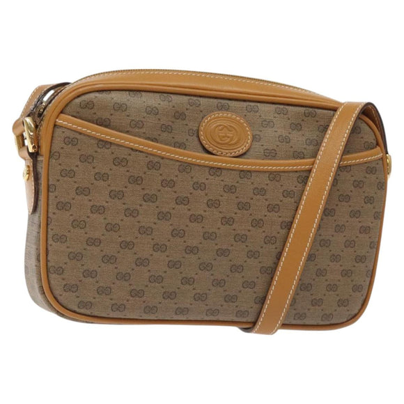 GUCCI Micro GG Supreme Shoulder Bag PVC Beige Gold 007 904 0095 Auth BA3014