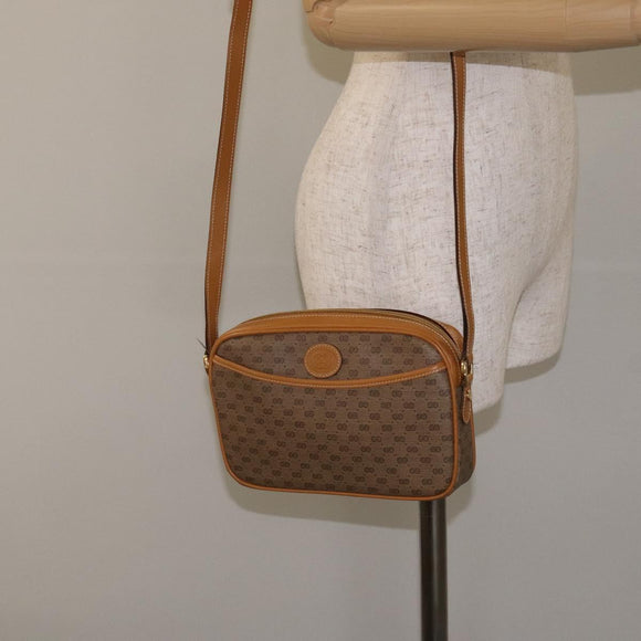 GUCCI Micro GG Supreme Shoulder Bag PVC Beige Gold 007 904 0095 Auth BA3014