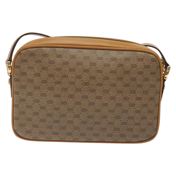 GUCCI Micro GG Supreme Shoulder Bag PVC Beige Gold 007 904 0095 Auth BA3014