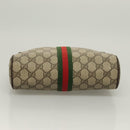 GUCCI GG Supreme Web Sherry Line Clutch Bag PVC Beige 63 01 012 Auth BA3015-7