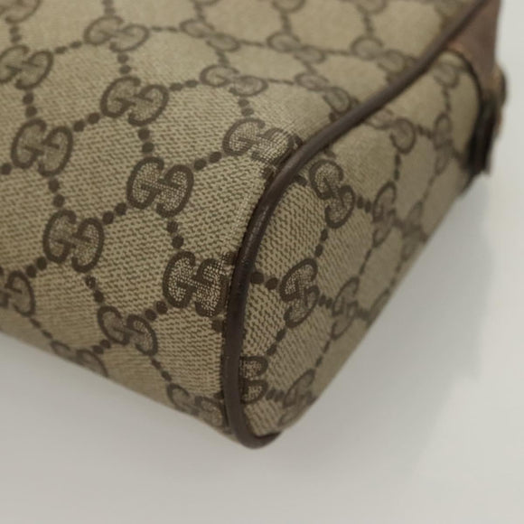 GUCCI GG Supreme Web Sherry Line Clutch Bag PVC Beige 63 01 012 Auth BA3015