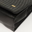 BALLY Chain Shoulder Bag Leather Black Gold Auth BA3019-9