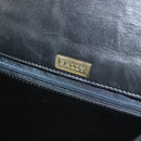BALLY Chain Shoulder Bag Leather Black Gold Auth BA3019-18