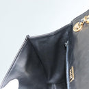 BALLY Chain Shoulder Bag Leather Black Gold Auth BA3019-19