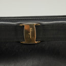 Salvatore Ferragamo Vala Tote Bag Leather Navy Gold Auth BA3020-17