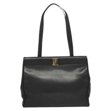 Salvatore Ferragamo Vala Tote Bag Leather Navy Gold Auth BA3020 - 0