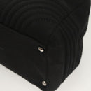 CHANEL Chain Shoulder Bag Cotton Black Silver CC Auth BA3021-14