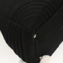 CHANEL Chain Shoulder Bag Cotton Black Silver CC Auth BA3021-15