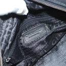 CHANEL Chain Shoulder Bag Cotton Black Silver CC Auth BA3021-17