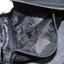 CHANEL Chain Shoulder Bag Cotton Black Silver CC Auth BA3021-21