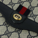 GUCCI GG Supreme Sherry Line Shoulder Bag PVC Navy Gold 904 02 084 Auth BA3022-18