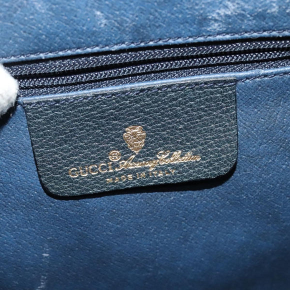 GUCCI GG Supreme Sherry Line Shoulder Bag PVC Navy Gold 904 02 084 Auth BA3022