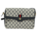 GUCCI GG Supreme Sherry Line Shoulder Bag PVC Navy Gold 904 02 084 Auth BA3022-13