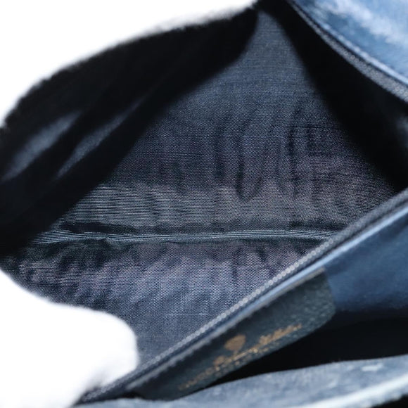 GUCCI GG Supreme Sherry Line Shoulder Bag PVC Navy Gold 904 02 084 Auth BA3022